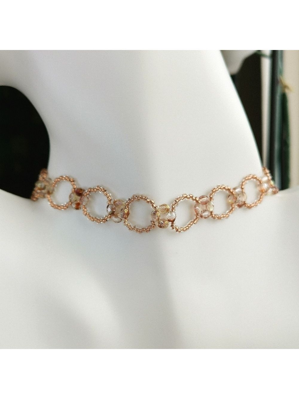 Crystal Choker Necklace Amber